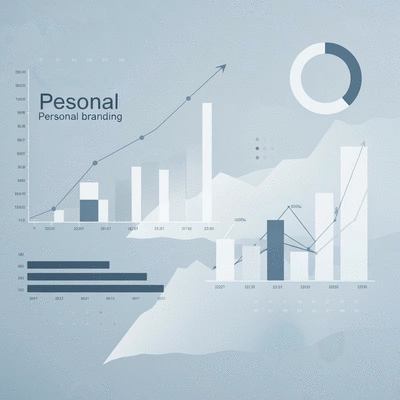 Graphs and charts showing growth and success in personal branding