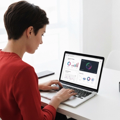 Person using a laptop to plan personal branding strategy